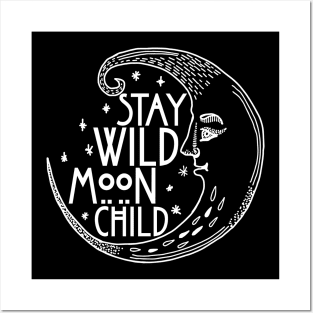 Stay Wild Moon Child Funny Witch Spiritual Aesthetic Gothic Posters and Art